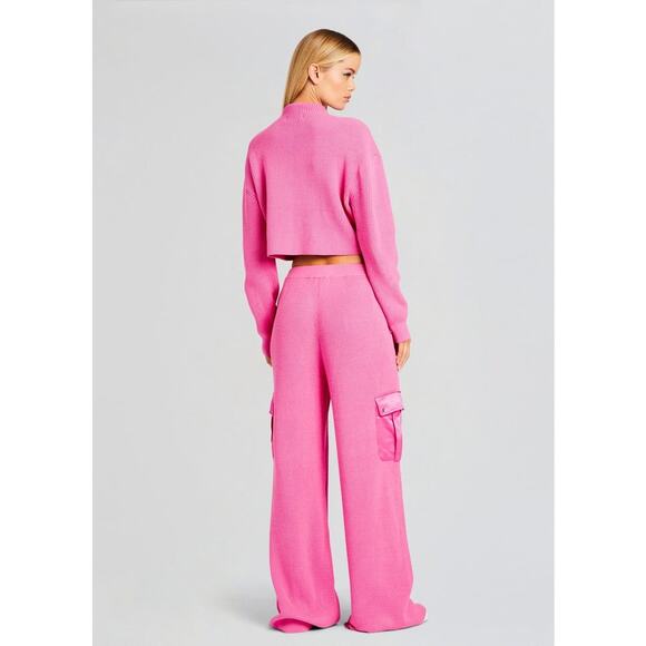 SEROYA - Saph Knit Cargo Pants (Pink) - Picture 9 of 11